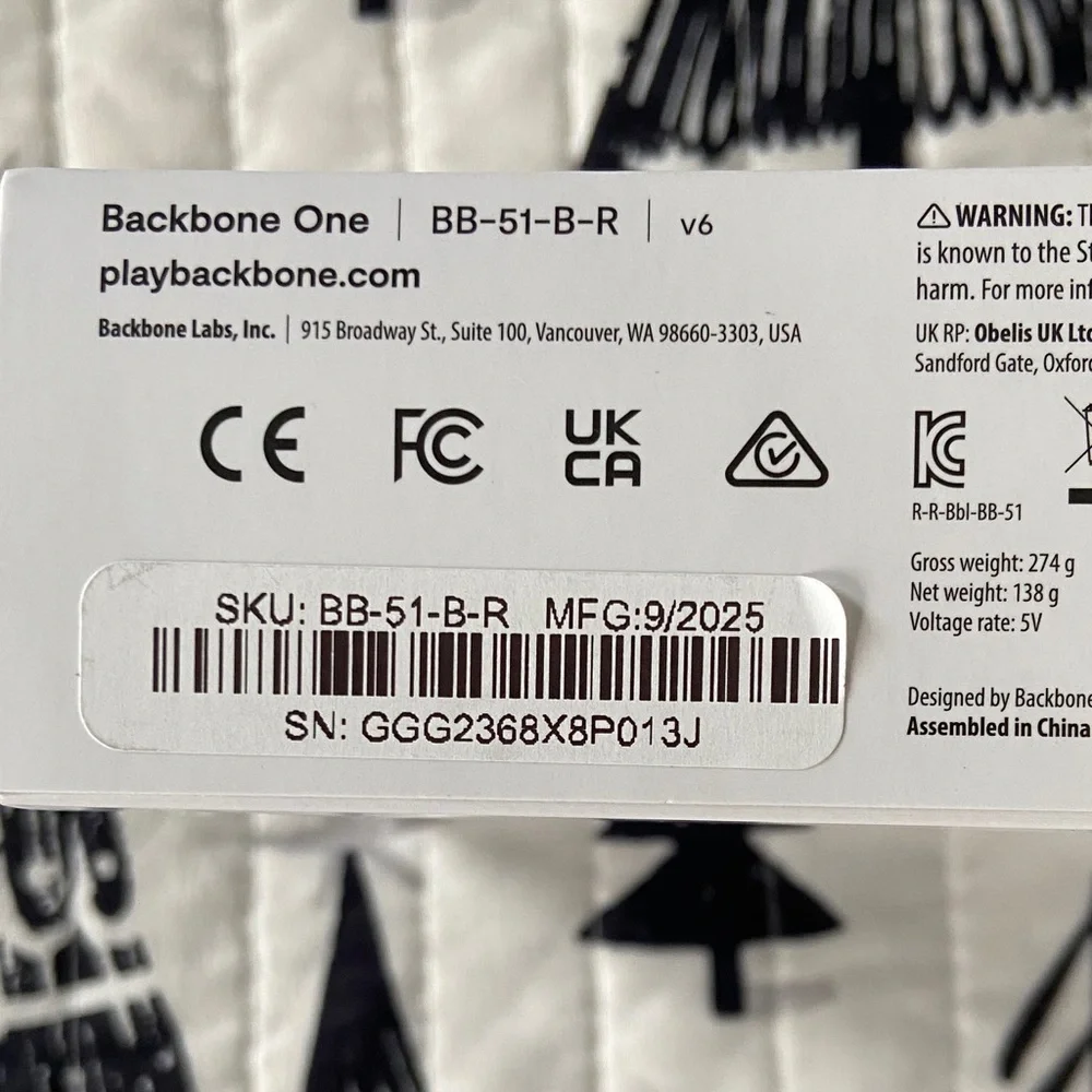 Backbone Black Handheld Console for Mobile Gaming